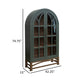 Oby 75 Inch Accent Cabinet Arched Glass Door Bronze Metal Base Green By Casagear Home BM319738