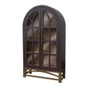 Oby 75 Inch Accent Cabinet Arched Glass Door Bronze Metal Base Purple By Casagear Home BM319739