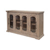 Tren 72 Inch Sideboard Buffet Console 4 Glass Doors Greek Inspired Brown By Casagear Home BM319740