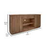 Okai 70 Inch TV Media Entertainment Console Drawers Brown Solid Wood By Casagear Home BM319743