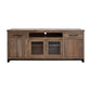 Umey 80 Inch TV Media Console, Open Center Shelf, 2 Doors, Brown Solid Wood By Casagear Home