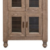 Nite 70 Inch Accent Cabinet with 4 Rustic Glass Doors Brown Solid Wood By Casagear Home BM319749