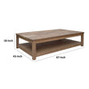 Umey Cocktail Coffee Table 67 Inch Rectangular Shelf Brown Mango Wood By Casagear Home BM319752