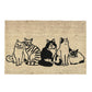 Doe 24 x 36 Doormat, Woven Happy Cat Print, Black Sand Coir Nonslip Back By Casagear Home