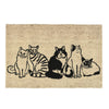 Doe 24 x 36 Doormat, Woven Happy Cat Print, Black Sand Coir Nonslip Back By Casagear Home