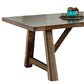 Jule Dining Table 76 Inch Rectangular Top Trestle Base Brown Solid Wood By Casagear Home BM319788