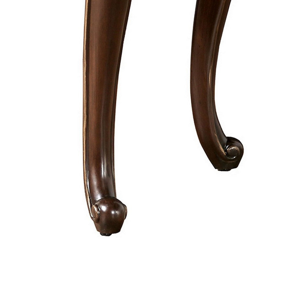 Halie Side End Table 28 Inch Classic Cabriole Legs Dark Brown Solid Wood By Casagear Home BM319804