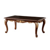 Saili Coffee Table Gold Carvings 48 Inch Cabriole Tobacco Brown Wood By Casagear Home BM319805