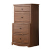 Stav Tall Dresser Chest with 4 Drawers, Plank Style, Brown Solid Wood By Casagear Home