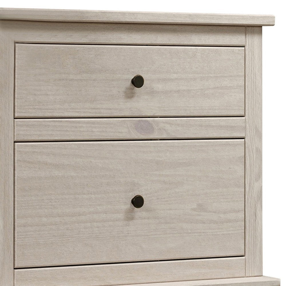 Stav Tall Dresser Chest with 4 Drawers Plank Style White Solid Wood By Casagear Home BM319813