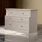 Stav Wide Dresser Chest with 6 Drawers Plank Style White Solid Wood By Casagear Home BM319814