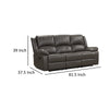 Lizzy Sofa Manual Reclining Pillow Arms 82 Inch Solid Wood Gray Leather By Casagear Home BM319819