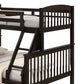 Bruke Twin/Full Bunk Bed with Ladder Slatted Cherry Brown Solid Hardwood By Casagear Home BM319822