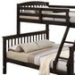 Bruke Twin/Full Bunk Bed with Ladder Slatted Cherry Brown Solid Hardwood By Casagear Home BM319822