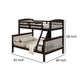 Bruke Twin/Full Bunk Bed with Ladder Slatted Cherry Brown Solid Hardwood By Casagear Home BM319822