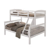 Bruke Twin/Full Size Bunk Bed with Ladder, Slatted White Solid Hardwood By Casagear Home