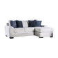 East Sectional Sofa, Reversible Chaise, 4 Pillows, Cream White Chenille By Casagear Home