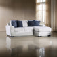 East Sectional Sofa Reversible Chaise 4 Pillows Cream White Chenille By Casagear Home BM319824