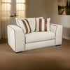 Elize Accent Chair with 2 Pillows Solid Wood Faux Leather Beige Boucle By Casagear Home BM319828