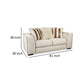 Elize Loveseat 3 Accent Pillows 81 Inch Solid Wood Brown Beige Boucle By Casagear Home BM319829