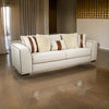 Elize Sofa with 5 Accent Pillows 91 Inch Solid Wood Brown Beige Boucle By Casagear Home BM319830