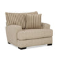 Laila Accent Chair with Throw Pillow, Solid Wood, Light Brown Chenille By Casagear Home