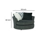 Laila Swivel Accent Chair 3 Throw Pillows Round Back Dark Gray Chenille By Casagear Home BM319835