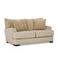 Laila Loveseat, 2 Accent Pillows, 72 Inch Solid Wood, Light Brown Chenille By Casagear Home