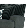 Laila Loveseat 2 Accent Pillows 72 Inch Solid Wood Dark Gray Chenille By Casagear Home BM319837