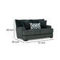 Laila Loveseat 2 Accent Pillows 72 Inch Solid Wood Dark Gray Chenille By Casagear Home BM319837