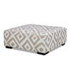 Laila Ottoman Geometric Design 41 Inch Light Brown and Ivory Chenille By Casagear Home BM319838