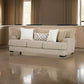 Laila Sofa 5 Accent Pillows 98 Inch Solid Wood Light Brown Chenille By Casagear Home BM319840