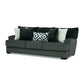 Laila Sofa 5 Accent Pillows 98 Inch Solid Wood Dark Gray Chenille By Casagear Home BM319841