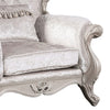 Paulo Accent Chair with Crown Molding Diamond Tufted Off White Solid Wood By Casagear Home BM319844