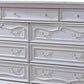 Venta Wide Dresser Chest with 9 Drawers Carved Details White Solid Wood By Casagear Home BM319847