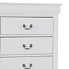 Ryla Tall Dresser Chest 5 Drawers Nickel Metal Handles White Solid Wood By Casagear Home BM319849