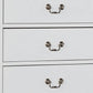 Ryla Tall Dresser Chest 5 Drawers Nickel Metal Handles White Solid Wood By Casagear Home BM319849