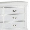 Ryla Wide Dresser Chest 6 Drawers Nickel Metal Handles White Solid Wood By Casagear Home BM319850