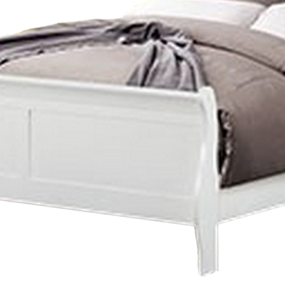 Ryla Full Size Bed Sleek Modern Panel Headboard Design White Solid Wood By Casagear Home BM319852