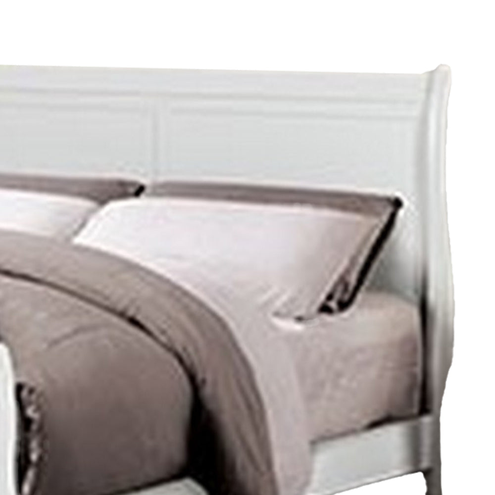 Ryla Twin Size Bed Sleek Modern Panel Headboard Design White Solid Wood By Casagear Home BM319854