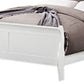 Ryla Twin Size Bed Sleek Modern Panel Headboard Design White Solid Wood By Casagear Home BM319854