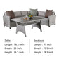 Maria 3 Piece Outdoor Patio Dining Set L Sectional Sofa with Table Black By Casagear Home BM319855