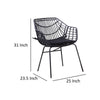 Niya Patio Chair Set of 2 Polyester Black Steel Outdoor Rattan Wicker By Casagear Home BM319857