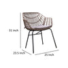 Niya Patio Chair Set of 2 Black Steel Gray Brown Outdoor Rattan Wicker By Casagear Home BM319858