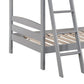 Hina Twin Bunk Bed Angled Ladder Sturdy Slat Design Gray Solid Wood By Casagear Home BM319861