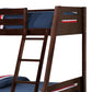 Emily Twin Over Full Bunk Bed with Ladder 2 Drawers Espresso Brown Wood By Casagear Home BM319864