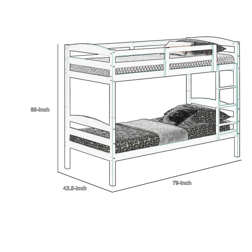 Sifa Twin Bunk Bed Convenient Ladder Arch Slat Design Espresso Brown By Casagear Home BM319869