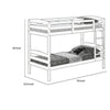 Sifa Twin Bunk Bed Convenient Ladder Arch Slat Design Gray Solid Wood By Casagear Home BM319870