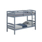 Sifa Twin Bunk Bed, Convenient Ladder, Arch Slat Design, Gray Solid Wood By Casagear Home