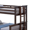 Veran Twin Over Full Bunk Bed Trundle and 3 Drawers Dark Brown Solid Wood By Casagear Home BM319872